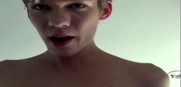  Handsome twink cums while being ass fucked hard and fast